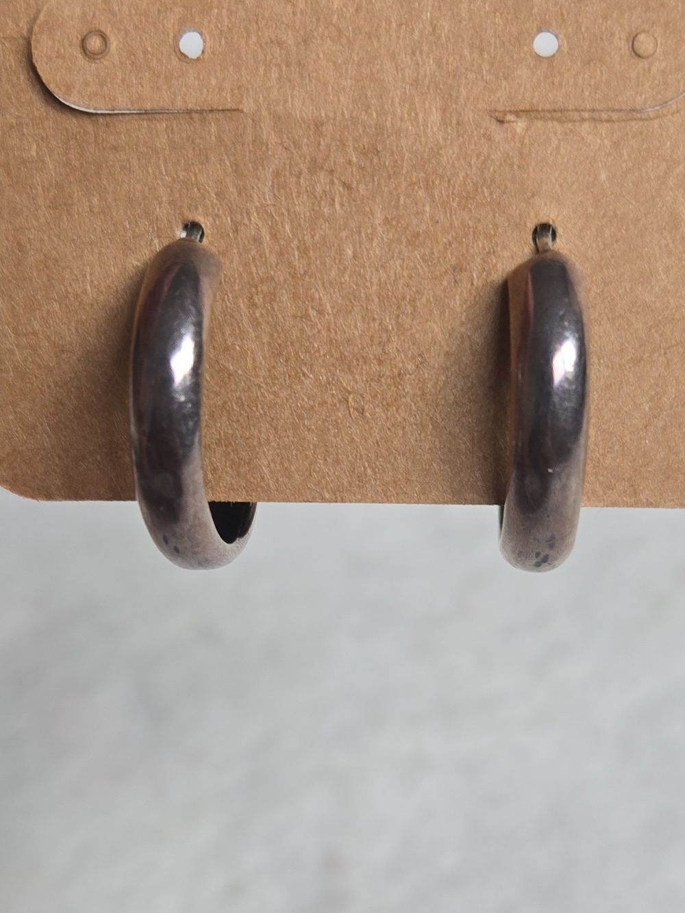 SU 925 Sterling Silver Chunky J-Hoop Hinged Earrings • Minimalis